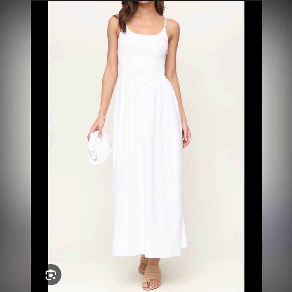Robertson + Rodeo | The Nadia Dress | White Maxi Linen Lined. Medium